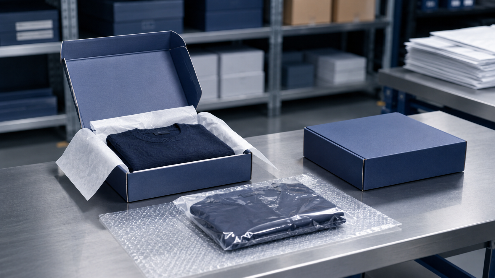 Produkt wird in neuer Verpackung vorbereitet